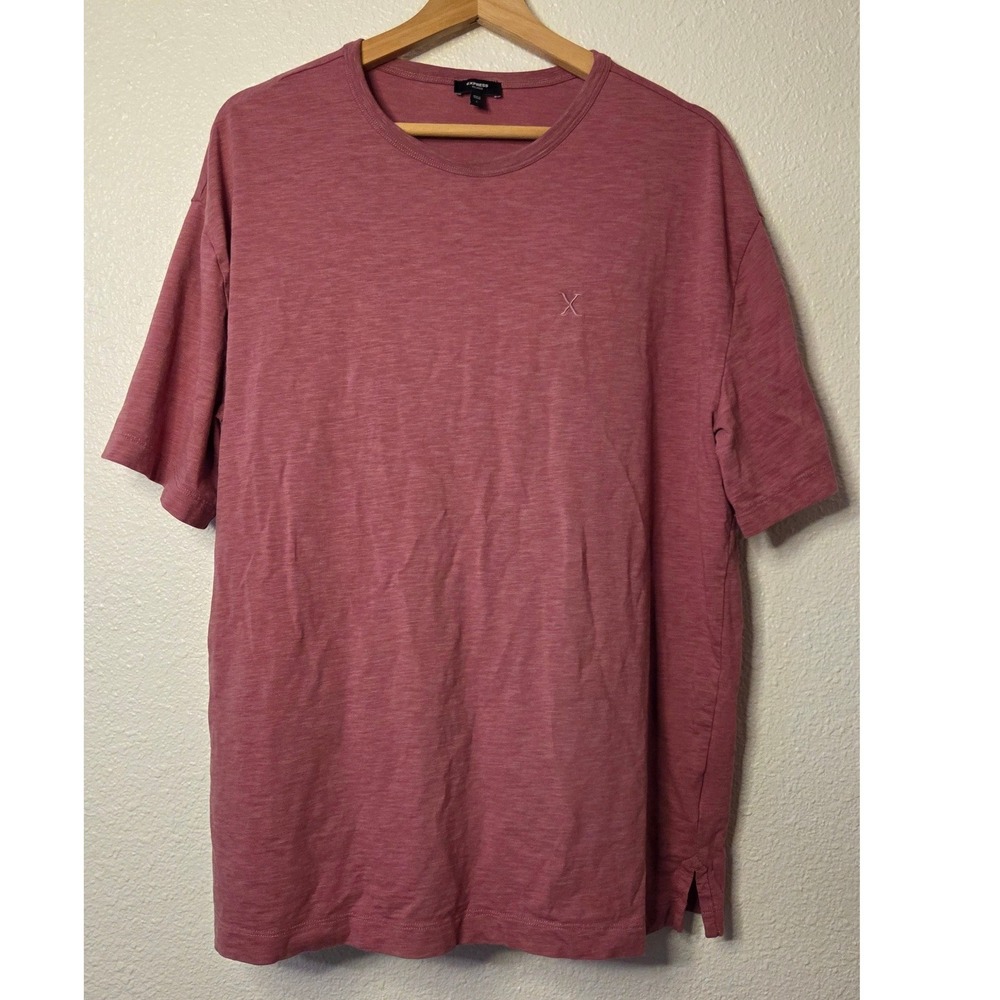 Express Men's Relaxed Tee Large Pink Crewneck Minimalist Soft Casual Basic